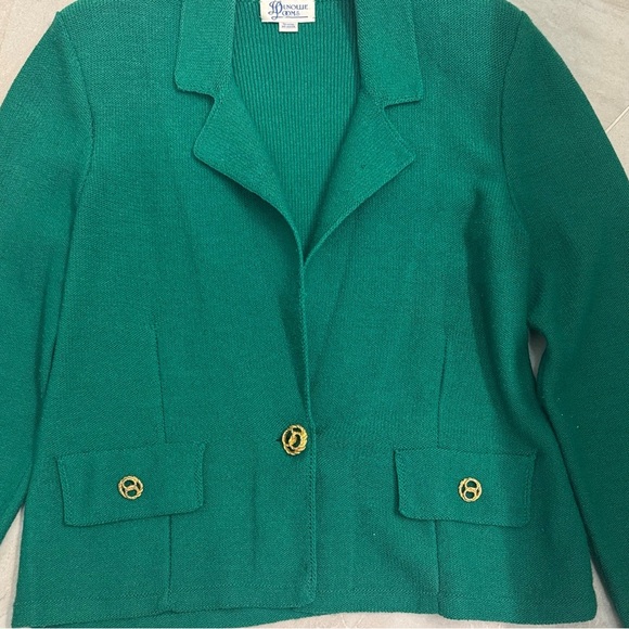 🔥Dunnolie Looms Green Cardigan / Blazer With Shoulder Pads🔥 - Picture 1 of 7